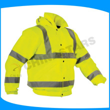 low cost reflective safety ansi class 3 bomber jacket